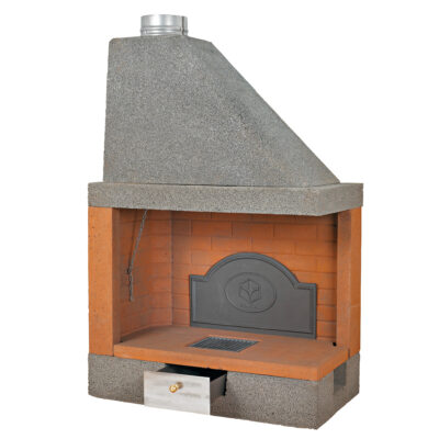 Caminetto angolare refrattario fronte ghisa