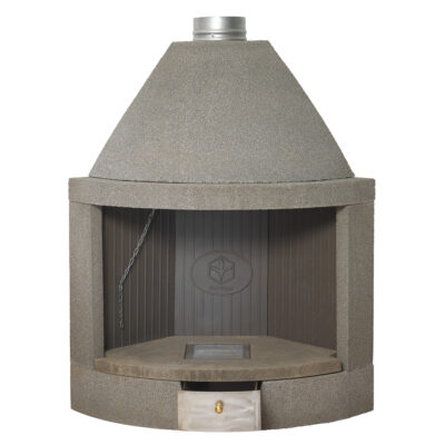 Caminetto angolare tondo ghisa