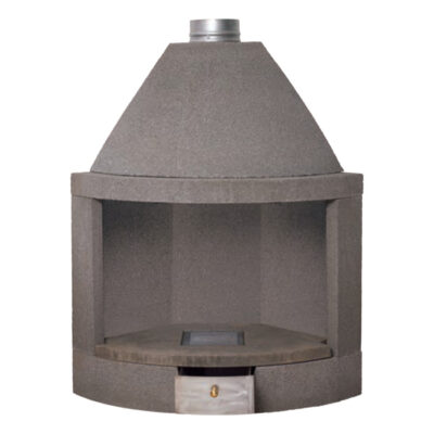 Caminetto angolare tondo grezzo